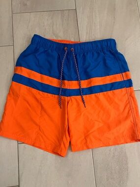 George Men's Orange and Blue Athletic Shorts Men’s Size Medium